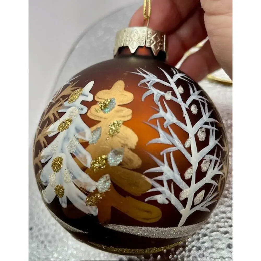 Vintage Christmas Hand Paint Ornaments Lot of 8